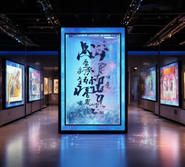 传统文化与科技创新绘画展览品，在数字时代传承与创新的视觉对话