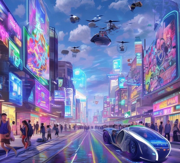 科技点亮生活，六年级创新画中的未来想象